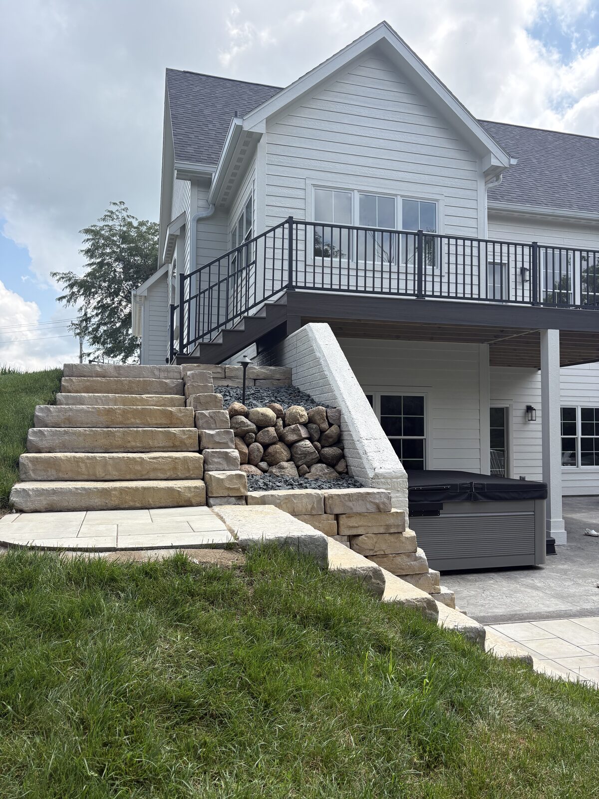 White Oak, Iowa — rear deck and hot tub